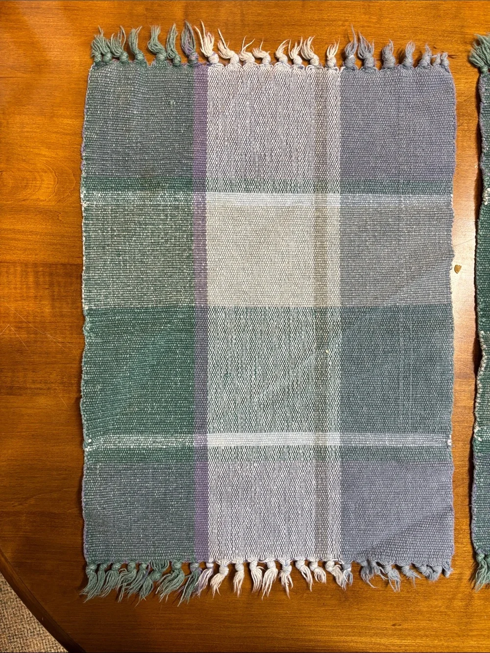 3 plaid woven placemats